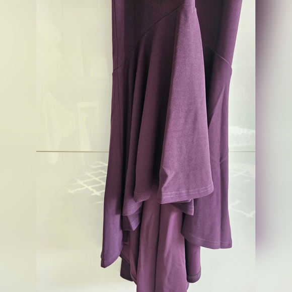 New V-Neck Cascade Backless Ruffle High-Low Gown - Picture 7 of 13